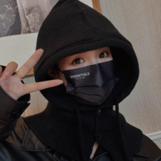 소니아 여성 후드 넥워머 니트 바라클라바