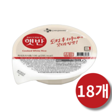 햇반 즉석밥 작은공기, 190g, 18개
