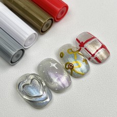 네일드로잉펜 4종 라인펜 젤네일 셀프네일재료 레진, 1개, 레드