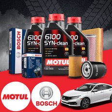 혼다 시빅 1.8 가솔린 모튤 6100 SYN-CLEAN 5W-30 엔진오일필터세트 4Liter, 1개