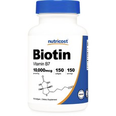 뉴트리코스트 Biotin 10 000mcg 소프트젤, 150정, 1개