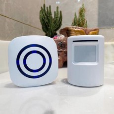 부엉이종 상점용 입구 환영 초인종 알람 볼륨 조절 LED 별도 무선 음성 인식 양말목도어벨, White EU Plug
