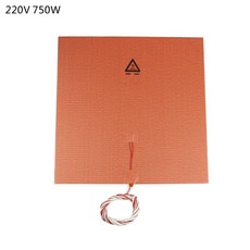3D 프린터 가열 침대 용 300x300mm 220V 750W 실리콘 고무 가열 패드, 주황색