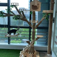 고양이 놀이터 고양이 가구 초대형 트리 캣폴 캣타워, 더블 레이어 1.8 미터