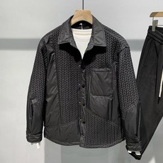 Angel 가을 겨울 남성 캐주얼 스타일링 패치 코트 슬림핏 패딩 점퍼