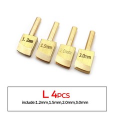 가죽 도구 순수 황동 솔더 납땜 인두 팁 가장자리를 굽기 수제 가죽 트리밍 도구 장식, L 4PCS