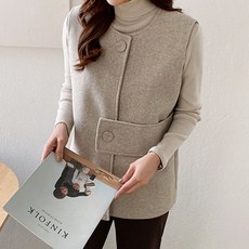 여자 가을 겨울 따뜻한 울소재 단추 니트 베스트 조끼