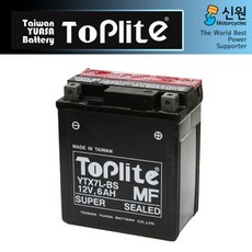 Toplite 톱라이트 대만 유아사 배터리 YTX7L-BS 무보수 배터리 스츠키반반200 12V 6A