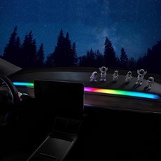 테슬라 모델 Y/3용 레이저 조각 네온 조명 독특한 분위기 조명 128RGB LED 색상 (대시보드+센터 콘솔+풋웰+시트 백), 대시보드, 1개