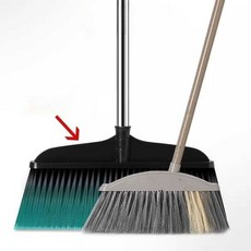 초대형 넓은 마당 빗자루 야외강모 도로 공장 낙엽 아파트, 검정 스테인리스 폴 1.1m, 1개