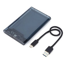 인클로저 케이스 노트북용 외장 HDD SATA에서 USB31 하드 드라이브 6Gbps USB30 에서 C타입 SATA SSD 25 인치, [02] HD Case Clear Black, 01 HD Case Clear Black