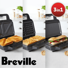 브레빌 3-in-1 Ultimate Sandweaker + 샌드위치 와플 및 파니니스용 추