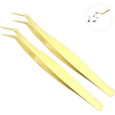 트위저 핀셋 속눈썹집게 쪽집게 속눈썹 연장용 래쉬 및 클러스터용 6pcs 전문 PU 보관 케이스 포함 DAODER 고정밀 직선 곡선형 뾰족한 세트6pcs 세트, 2pcs Set
