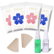 모발 제거용 비즈 눈썹 얼굴 비키니 다리 팔용 하드 주걱 및 사전 사후 오일 20 개 포함 400g/14 1oz, 1개