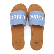 끌로에 24SS 키즈 여성 로고 데님 샌들 블루 C20185 Z10