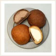 그림의빵 저당 가나슈 초코/우유 크림빵 (120g), 4입, 우유/초코 가나슈 크림빵