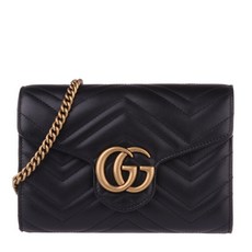 [Gucci]구찌 마몬트/마몽 마틀라세 미니 체인백 474575 DTD1T 1000 블랙 가죽 여성 숄더백 474575DTD1T1000