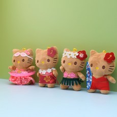 하와이 태닝 키티 키링 인형, 1개, 1번(꽃머리띠), 7cm