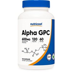 알파 alpha gpc 600mg 비 gmo 및 글루텐 프리 캡슐당 300mg 120정, 1개 - 엑실티알피