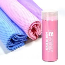 SEEK 습식 스포츠타올 엠보싱 수건 타올 수영타올, 핑크, 1개