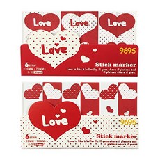 Wrapables Bookmark Flag Tab Sticky Notes (Set of 2) Love Wrapables 책갈피 깃발 탭 스티커 메모 (2 개 세트) 사랑, 1