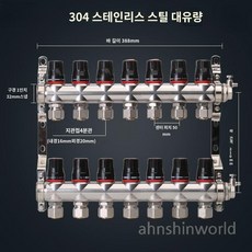 난방배분기 바닥 세트 물 밸브 가정용 양방향 분배기 난방, A. 고유량 7방향 스테인리스강, 1개