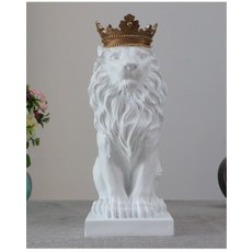 북유럽 부자 인테리어 황금 골드 행운을 주는 사자 말 황동 인테리어 소품 조각상 금사자 크리스탈 장식 조형물 조각상 대형 석고상 개업 선물 주식 부동산 청동 오브제 풍수 신축년, E.36x19