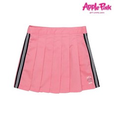 애플핑크 테잎 배색 플리츠 스커트