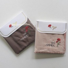 [텐바이텐] 카네이션 자수손수건 - 엄마아빠 사랑해요 2개set