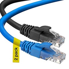 Cat6 이더넷 케이블 10 피트 (2 팩) LAN UTP (3 미터) Cat 6 RJ45 네트워크 패치 코드 인터넷 케이블-10 피트 ... (10 feet), 10 feet