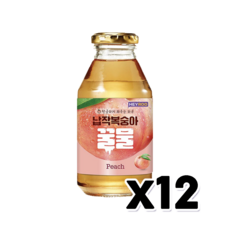 헤이루 납작복숭아꿀물 병음료 280ml x 12개, 단품