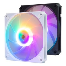 컴튜 ICE 12015 슬림 쿨링팬 AUTO RGB 컴퓨터 시스템 팬 쿨러, 블랙
