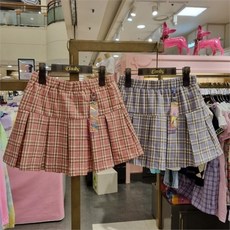 신디키즈체크스커트