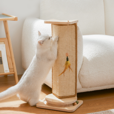 도리모리 고양이 코너 수직 스크래쳐 쇼파 원목 멀티 장난감, 1개