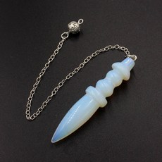 천연석 펜던트 이집트 크리스탈 진자 점술 다우징 레이키 핑크 클리어 쿼츠 자수정 블랙 오닉스 펜 던트 챠크라진자 펜듈럼 로즈쿼츠 흑요석 부적 오팔 라피스라줄리 힐링 스톤 영적 수정, [07] Opal