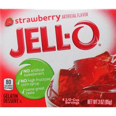 Jell-O Gelatin Dessert Strawberry Flavor 3-Ounce Box (Pack of 5) 젤로 젤라틴 디저트 딸기 맛 3온스 상자(5개 팩), Strawberry, 3 Ounce (Pack of 5, 1개