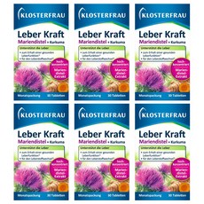 Klosterfrau 클로스터프라우 독일 LEBER KRAFT 밀크시슬 강황 30정 6팩, 6개