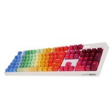 앱코 HACKER 카일광축 레인보우 PBT Moving LED 게이밍 키보드, K7900, 화이트, 일반형