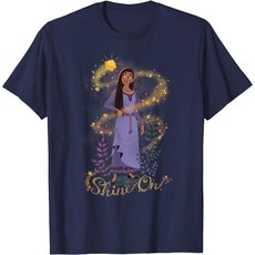 반팔티셔츠 남성핏 위시 아샤 별 Wish Asha Star / Shine On Merch 굿즈 캐릭터 티셔츠 디즈니 Disney - 위시아샤옷