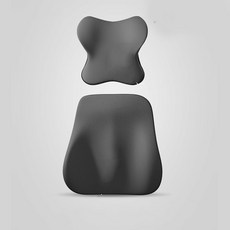 자동차용 라텍스 목 보호대 세트 차량용 허리 받침 베개 허리 등받이 시트, 2세트, 그레이, 자세교정