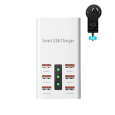 30W USB 충전기 허브 6 포트 데스크탑 충전 어댑터 미국/EU/AU 플러그 충전 스테이션 허브 벽 충전기 전화 태블릿, AU