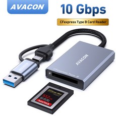 C타입 어댑터 USB C&USB A 카드 CFexpress 2 in 1 리더기 AVACON Windows/Mac/Linux/Android와 B 가능 10Gbps Type 3 Gen, 1개, 01 Grey, 한개옵션1