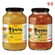 꽃샘 꿀유자차S 1kg + 꿀생강차S 1kg, 1개