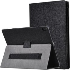 적용 Lenovo TAB4PLUS1 보호케이스 TBX704FX804N504 가죽북커버 가방, 명주실 무늬 가선 암밴드 타입 블랙