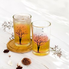 인생술잔 색이 변하는 벚꽃 맥주잔 240ml 세트, 2개 2개