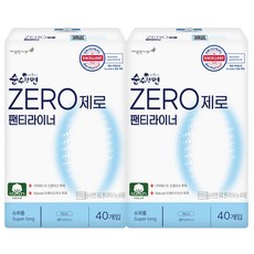 순수한면 제로 슈퍼롱 팬티라이너, 롱, 40개입, 2개
