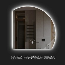 LED 조명이 달린 특별한 모양의 스마트 목욕 거울 김서림 방지 세척 대야 메이크업 거울 호텔 장식 거울, 70X70cm white-E