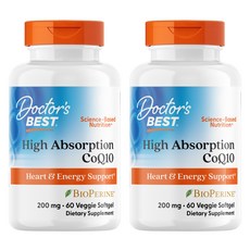 닥터스베스트 하이 앱솔션 CoQ10 200mg 베지 소프트젤 글루텐 프리, 60정, 2개