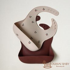 콩제슬래드 체리 실리콘 턱받이 2개 세트, 1개, 체리 2개