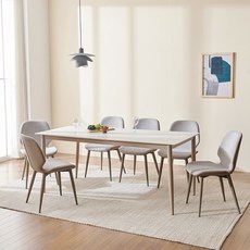 서광퍼니처 몬테 6인용 1700 세라믹 식탁세트 의자6 pj, 몬테 6인용 화이트마블식탁+의자6(연그레이)